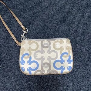 Coach logo wristlet